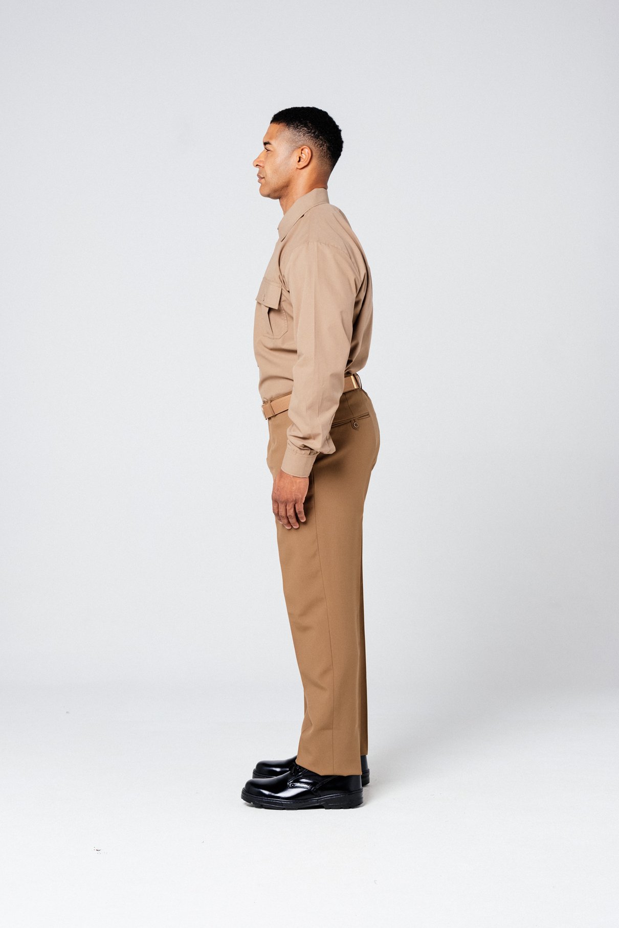04 calca social masculina caqui pmsc